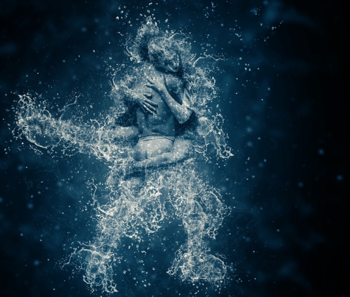 Tanzender Paar als Wasser, Maya Shakti Tanz